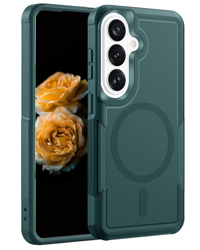 Heavy Duty Magnetic Case for Samsung Galaxy A16/A17/A26, Military Grade Dual Layer Shockproof, Compatible with MagSafe, Matte Finish Protection Cover - color: Green, size: Galaxy A17/A16/A26 6.7 Inch