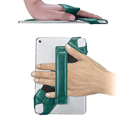 joylink Universal Tablet Hand Strap Holder, 360 Degree Swivel Leather Handle Grip Compatible with 8 Inch Tablets (iPad mini), Dark Green - color: Green