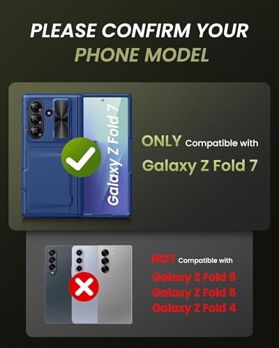 for Galaxy Z Fold 7 Case with Privacy Screen Protector, Blue - color: Blue-Y