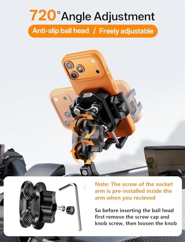 Kewig Anti-Theft Motorcycle Phone Mount with Vibration Dampener