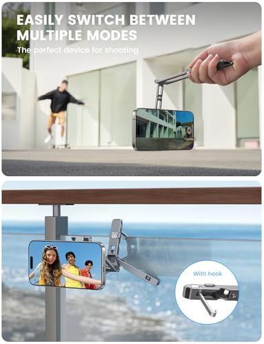 Lamicall for MagSafe Tripod Stand Ultra-Compact with 1/4" Screw, Arca, Hook - color: NEW Upgraded - Grey