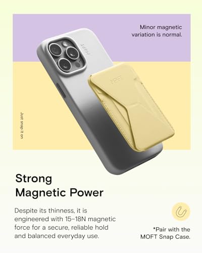 MOFT Magnetic Wallet Stand Compatible with iPhone 17/16/15/14/13/12 Series, Angle Adjustment & Magsafe Compatible MOVAS Phone Stand,Panna Cotta - color: Panna Cotta, size: Standard