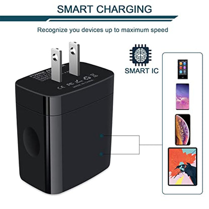 Wall Charger, USB Charger Adapter, AILKIN 4.8A 4Multi Port Fast Charging - color: Black