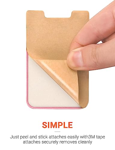 OBVIS Cell Phone Card Holder Stick On Wallet Sleeve, Pink, 2 Pack - color: Pink