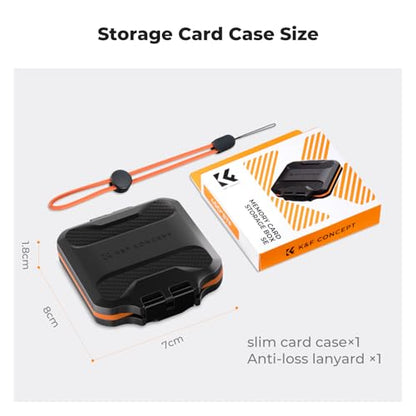 K&F CONCEPT 12 Slots Memory Card Case, Water-Resistant Card Holder - size: For 8 Micro SD(TF)+4 SD