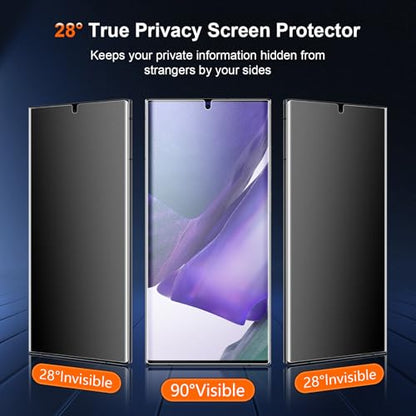 [2 Pack] Anti Glare Matte Privacy TPU Screen Protector for Samsung Galaxy Note 20 Ultra (Not Glass), Fingerprint Sensor Compatible, Full Adhesive Flexible Film, Easy Installation - size: Galaxy Note 20 Ultra