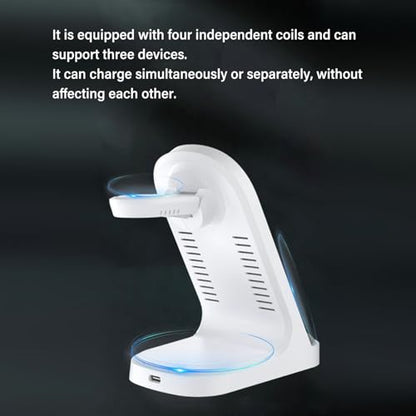 15W Magnetics Wirelesss Charging Holder Station for Phone Watch Earphone Multifunctional Charging Stand Foldable Stylish Home Office Chargers