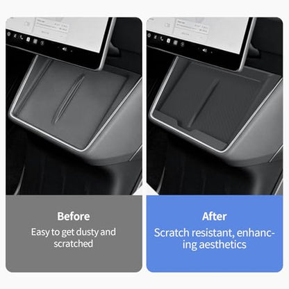 Centre Control Wireless Charging Mat Compatible with Tesla Model Y Juniper Standard 2025 2026, Non-Slip Silicone Mat Wireless Charger Pad Charging Protector for Tesla Model Y Standard 2025+ (White) - color: White