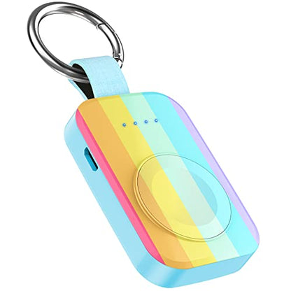 Portable Charger for Apple Watch Travel Keychain iWatch Wireless Power Bank - color: Rainbow