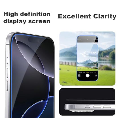 Compatible with iPhone 16 Pro Max Screen Protector with Auto-Alignment Install Kit [Full Edge Coverage] Shatterproof Tempered Glass Screen Protector for iPhone 16 Pro Max 6.9" [2 Pack] - size: iPhone 16 Pro Max