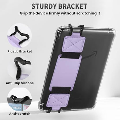 MoKo 2 Pack Hand Strap for 6-8" Kindle eReaders Tablets, Taro+Lavender - color: Taro Purple+Lavender Trim
