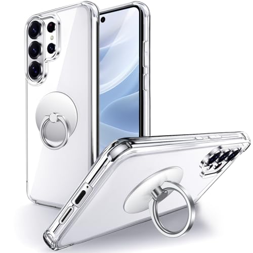 Silverback for Samsung Galaxy S26 Ultra Case Clear with Ring Kickstand, Protective Soft TPU Shock -Absorbing Bumper Shockproof Phone Case for Galaxy S26 Ultra -Clear - size: Galaxy S26 Ultra
