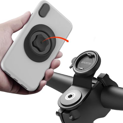 Bike Phone Mount,Mountain Bicycle Handlebar Cell Holder,Fit Round Stem Cap - color: 【1st Gen】Stem Mount-Black