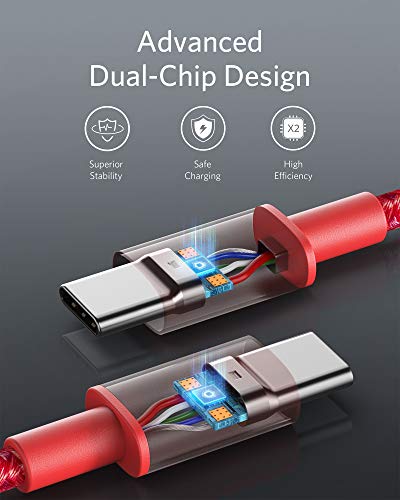 Anker USB C to USB C Cable, 100W Fast Charging Cable (1-Pack, 6 ft, Red) - color: Red, size: 10ft
