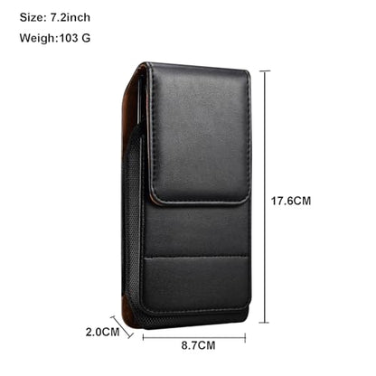 Cell Phone Pouch Pu Leather Holster Belt Clip Holder for Samsung Galaxy S26 Ultra S25 Ultra A05 A06 A14 A07 A16 A36 Moto G 5G 2025 Moto G Power 2025 Google Pixel 10 Pro XL (Black, XL) - color: Black, size: XL