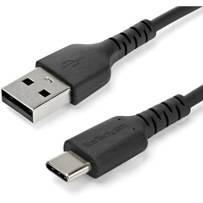 StarTech 6.6ft (2m) USB-A to USB-C Fast Charging Cable, Rugged, Charge & Sync, 3A, Black TPE Jacket - size: 6 ft / 2 m, style: black