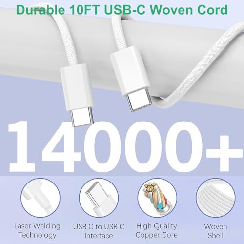 iPhone 17 16 15 Charger Fast Charging,3Pack 20W Fast Charging USB C Charger - color: Woven, size: 3Pack 10FT