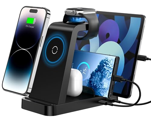 5 in 1 Wireless Charging Station, Magnetic Charging Dock, with 36W Adapter for phone16e 16 15 14 13 12 Pro Max, Watch Ultra/SE/Series, Pro/4/3/2
