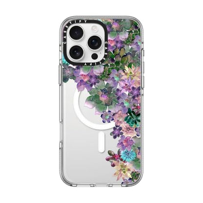 CASETiFY for iPhone 16 Pro Max Case - Impact Clear Compatible with MagSafe | Not Yellowing | 6.6 ft. 3x Military Grade Drop Protection | MY SUCCULENT GARDEN | Clear - color: MY SUCCULENT GARDEN, size: Iphone 16 Pro Max (6.9")