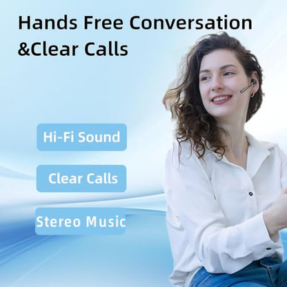 Bluetooth Headset Wireless Earpiece Single Ear Earphones for iOS Android