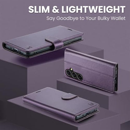 FLIPALM Wallet Case for Samsung Galaxy S26 Plus/S26+ 6.7", Purple | Card Holder, RFID Blocking, PU Leather Folio Flip, Kickstand, Protective Shockproof Cover - color: Purple, size: Samsung Galaxy S26 Plus