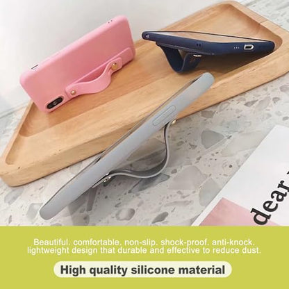 12 Pack Silicone Phone Finger Strap Grip Loop Holder for Universal Cell Phone Cases Adhesive Back One-Hand Operation Mobile Phone Accessory