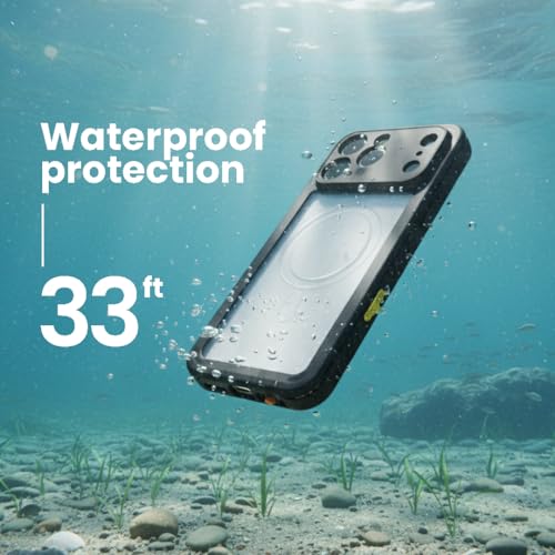 MOTIVE Waterproof Case with Belt Clip iPhone 17 Pro Max, Magnetic | 6.9" | Built-in screen protector, 360° protection, compatible with MagSafe, 360° belt holster - size: iPhone 17 Pro Max