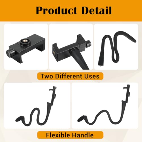 Sibba Stroller Phone Holder, Flexible Universal Cell Phone Mount with Adjustable Clamp for Treadmill Shopping Cart Bike Bedside, Hands-Free Stand 360 Rotation