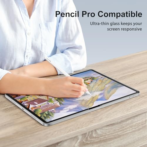 SPARIN 2+2 Pack Screen Protector for iPad Pro 13 Inch M5/M4 [2025/2024] | Camera Lens Protector+Tempered Glass with Alignment Frame for ipad pro 13 8th/7th Gen, Case Friendly/Apple Pencil Pro support - size: iPad Pro 13 inch 7th/8th