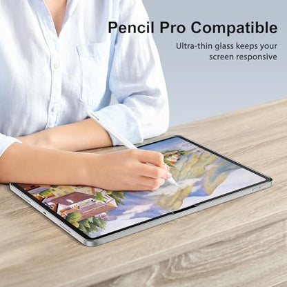 SPARIN 2+2 Pack Screen Protector for iPad Pro 13 Inch M5/M4 [2025/2024] | Camera Lens Protector+Tempered Glass with Alignment Frame for ipad pro 13 8th/7th Gen, Case Friendly/Apple Pencil Pro support - size: iPad Pro 13 inch 7th/8th