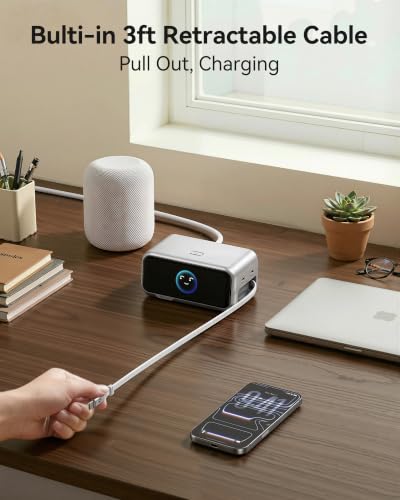 MOKiN 200W Charging Station with Retractable Cord, 6-Port Desktop Charger