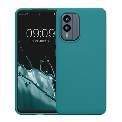 kwmobile Case Compatible with Nokia X30 5G Case - Soft Slim Protective TPU Silicone Cover - Teal Matte