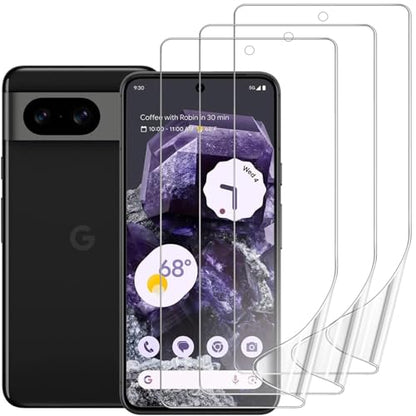3 Pack Screen Protector for Google Pixel 8 6.2", HD Ultra-Thin Full Coverage Soft TPU Hydrogel Film Google Pixel 8 - Fingerprint ID Compatible, Self-Healing, Touch Sensitive - size: Google Pixel 8