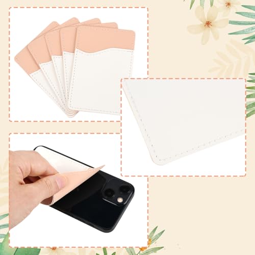 10Pcs Sublimation Cell Phone Wallet Blanks Phone Case Card Sleeve - color: Peachpuff