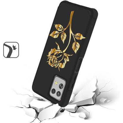 for Motorola Moto G Power 5G 2023 case, Phone Case Silicone Black with Rose Pattern Design Slim Shockproof Soft TPU Girls Women Protective Cover Skin for Moto G Power 5G 2023 6.5". Rose 1