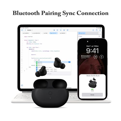 Replacement Charging Case Compatible with Studio Buds & Studio Buds+: Charger Case with Bluetooth Pairing Button, 660mAh Battery, Not Included Earbuds - color: Beats Studio Buds Black