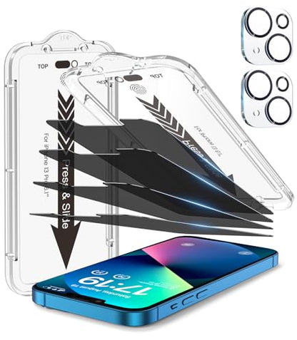 EZ-GLAZ-4+2 Pack for iPhone 13 Privacy Screen Protector (6.1") - size: iPhone 13