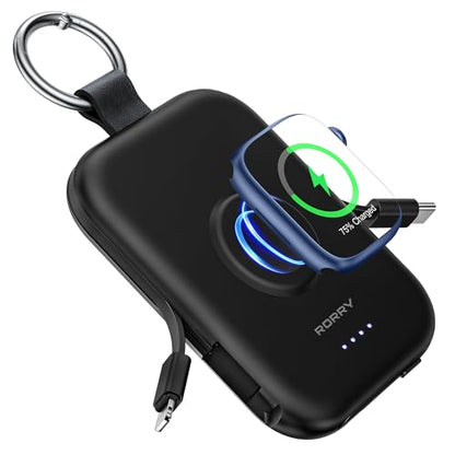 RORRY CharmGo Portable Charger, 5000mAh Portable Charger Power Bank - color: Black