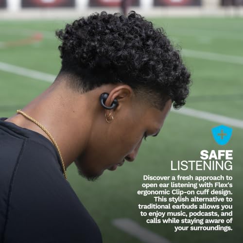 JLab, Flex, Open Ear Earbuds, Clip On Wireless Bluetooth Earbuds, Open Ear Headphones, Black - color: Black