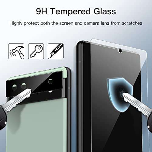 JETech Screen Protector for Google Pixel 6a, 2+2 Pack - size: Pixel 6a
