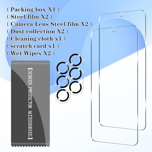 BIGFACE Galaxy S25 Tempered Glass Screen Protector + Camera Lens Protector [ 2 + 2 Pack ][Case Friendly] [Anti-Scratch] [Ultrasonic Fingerprint Unlock] Clear HD Protective Film for Samsung Galaxy S25 - size: Galaxy s25(6.2")