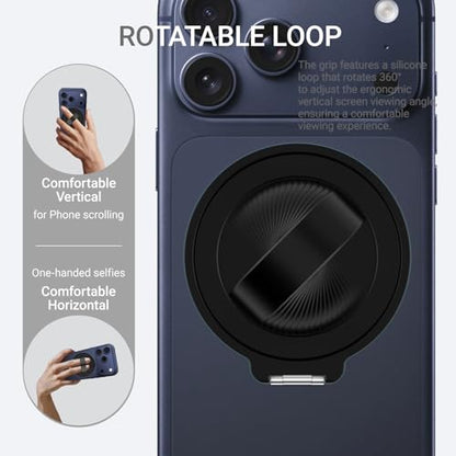 Grat 3 for Magsafe Magnetic Phone Grip Stand, Black - color: Stand-Black