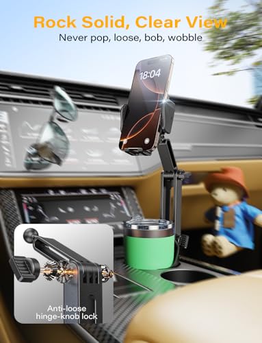 TAZENI 2-in-1 Cup Holder Phone Holder Mount for Car, Stable & Adjustable
