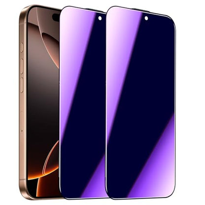2 Pack Compatible with iPhone Privacy Screen Protector, Anti-Spy Anti-Blue Light Eye Protection Tempered Glass Film, Scratch Resistant, Full Coverage, Case Friendly (for iPhone 16 Pro Max) - size: for iPhone 16 Pro Max