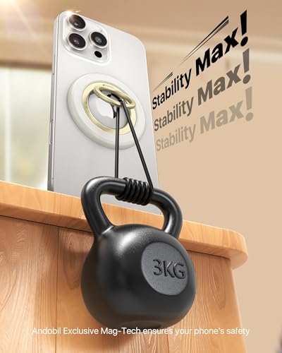 andobil 2026 3rd Gen Stability Magnetic Phone Ring Grip for MagSafe, White - color: Cream White