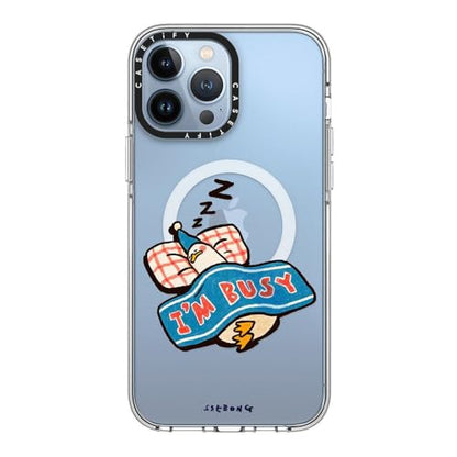 CASETiFY for iPhone 13 Pro Max Case - Impact Clear Compatible with MagSafe | Not Yellowing | 6.6 ft. 3x Military Grade Drop Protection | I'm so busy | Clear - color: I'm so busy, size: Iphone 13 Pro Max (6.7")