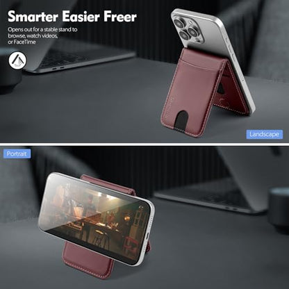 Shieldtop Compatible with MagSafe iPhone 16 Pro Wallet Case,Wine Red | 2 in 1 Detachable Magnetic,Credit Card Holder Slots,RFID Blocking,PU Leather,Kickstand,Flip Folio Phone Cover for Men & Women - color: Wine Red, size: iPhone 16 Pro 6.3"