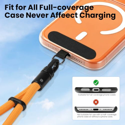 Phone Lanyard, Anti Theft Phone Wrist Strap with 2 Tether Tabs, Adjustable Wristlet & Hand Cell Phone Lanyard for Women and Men (Orange Lanyard) - color: Or6s