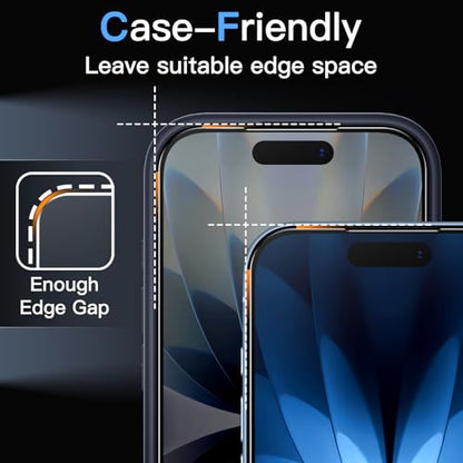 JETech Anti-Reflective 9H+ Screen Protector for iPhone 17, 2-Pack - size: iPhone 17