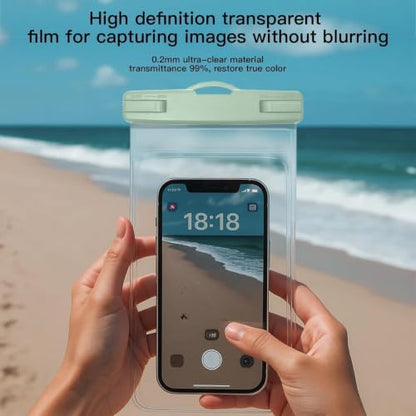 Waterproof Phone Pouch Compatible for iPhone 7in-1 Smoke Green | IPX8 Waterproof Case, Beach Travel Must Haves, Beach Essential, Dry Bag, 1 Pack, for iPhone 17/16/15/14/13/12 Pro Max - color: B5-Smoke Green